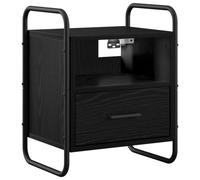 vidaXL Cabinet de Chevet Suspendu Chêne Noir 40 x 30 x 50 cm
