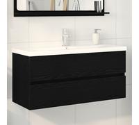 vidaXL Cabinet de lavabo avec évier intégré Chêne noir Bois d'ingénierie