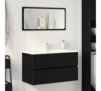 vidaXL cabinet de lavabo Chêne noir 80x38,5x45 cm Bois d'ingénierie