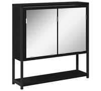 Vidaxl Cabinet De Miroir De Salle De Bain Chêne Noir 60x16x60 Cm Bois Reconstitué Noir