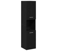 Armoire Murale De Salle De Bain Vidaxl Noir Chêne 30x30x130 Cm Bois Aggloméré Noir