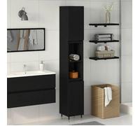 vidaXL Armoire de salle de bain Bois d'ingénierie Noir chêne 30x30x190 cm