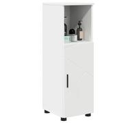 vidaXL Cabinet de Salle de Bain avec Stockage Blanc 30 x 35 x 95 cm, Armoire rectangulaire, Rangement Moderne, étagères en Bois, Organisateur Compact pour Salle de Bain