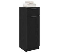 vidaXL Cabinet de Salle de Bain avec tiroir Chêne Noir 32 x 34 x 90 cm | Un style chic qui s'adapte à ta déco , Deux compartiments plus un tiroir pour garder tes affaires en ordre ,