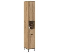 Meuble de salle de bain haut - vidaXL - Chêne artisanal - Bois d'ingénierie - 31.5x33x190 cm - 1 tiroir - 2 portes