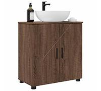 vidaXL Meuble de salle de bain moderne rectangulaire Chêne marron 61x35x64 cm, 2 portes, 2 étagères