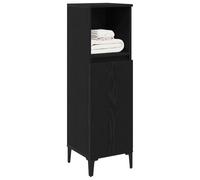 vidaXL Meuble de salle de bain mural avec porte et miroir – Chêne noir – 30x30x100 cm