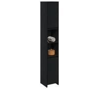 vidaXL Cabinet de Salle de Bain Chêne Noir 30 x 30 x 183,5 cm | ambiance épurée et minimaliste, avec des étagères intégrées pour plus d'efficacité,