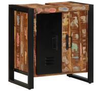 Vidaxl Cabinet De Salle De Bain Multicolore 55x35x60 Cm En Bois Massif Récupéré Multicolore