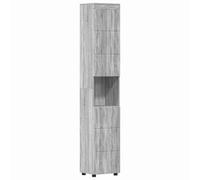 vidaXL Cabinet de Salle de Bain Tulum Sonoma Gris 37 x 31.5 x 203 cm, Meuble de Salle de Bain Stylé, Cabinet Rectangulaire, Vasque Moderne, Pratique, Bois Durable, Organisateurs Spacieux