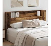 vidaXL Tête de lit en bois ancien (bois d'ingénierie) avec LED et étagères, design épuré