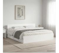 vidaXL Cabinet de Tête de Lit avec stockage Blanc Bois d'ingénierie 8001237