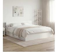 vidaXL Cabinet de Tête de Lit Blanc brillant Bois d'ingénierie 8001241