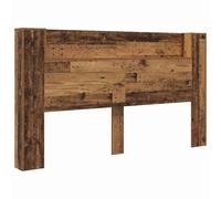 vidaXL Cabinet de Tête de Lit Bois ancien 180 x 17 x 104,5 cm, Design de lit innovant, tête de lit moderne avec éclairage LED, rangement pratique, style élégant pour la chambre