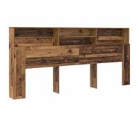 vidaXL Cabinet de Tête de Lit Bois Ancien 220 x 19 x 101,5 cm, Tête de lit Moderne, Design rectangulaire, Solutions de Rangement, Meuble Pratique pour Une Chambre contemporaine