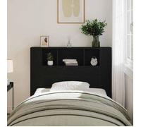 vidaXL Cabinet de tête de lit 862757 – Chêne noir minimaliste, 120 x 18.5 x 102.5 cm