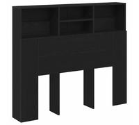 Vidaxl Cabinet De Tête En Chêne Noir , 120x19x103,5 Cm, Bois D'ingénierie