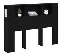 vidaXL Cabinet de Tête de Lit Chêne Noir 140 x 19 x 104,5 cm, Organisateur de Chambre, Meuble Moderne, Style Minimaliste, Lignes nettes, Rangement innovant pour Un Espace Pratique