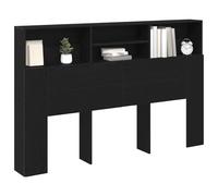 Cabinet de Tête vidaXL en Chêne Noir - 160x19x103,5 cm Fabriqué en Bois Agrégé