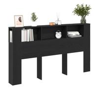 vidaXL Armoire de tête de lit en chêne noir 180x18.5x102.5 cm