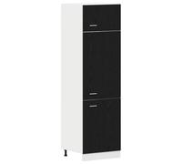 vidaXL Cabinet Frigo en Chêne Noir - 60x57x207 cm, Fait de Bois d'Ingénierie