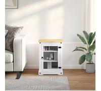 vidaXL Cabinet HiFi Blanc 60 x 50 x 82 cm Pin massif 42024948