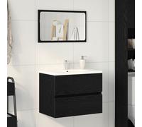 Vidaxl Cabinet Lavabo Chêne Noir 60x38,5x45 Cm Bois D'ingénierie
