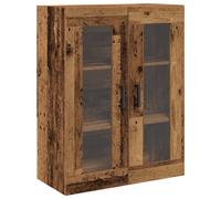 Vidaxl Cabinet Murale Avec Portes En Verre - Bois Ancien - 69.5x34x90 Cm