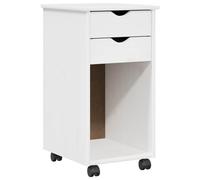 vidaXL Cabinet roulant avec roue Blanc 34 x 39 x 65,5 cm Pin massif
