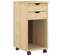 vidaXL Cabinet Roulant avec Roue Marron 34 x 39 x 65,5 cm Pin Massif, Étagères rectangulaires, minimalistes, Pratiques avec roulettes, parfaites pour Le Rangement à la Maison ou au Bureau