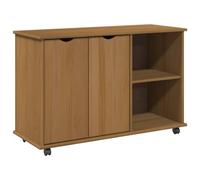vidaXL Cabinet roulant avec roue Marron miel 100 x 39 x 65,5 cm