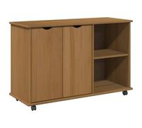 vidaXL Cabinet Roulant avec Roue Marron Miel 100 x 39 x 65,5 cm, Armoire Moderne rectangulaire, Meuble de Rangement à roulettes pour Bureau, Maison, Plein d'options en Bois