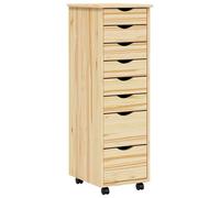 vidaXL Cabinet Roulant avec Tiroirs avec roue MOSS Vernis transparent