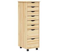 vidaXL Cabinet Roulant avec Tiroirs avec roue MOSS Vernis transparent