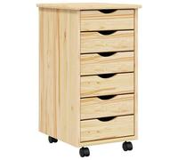 vidaXL Cabinet Roulant avec Tiroirs avec roue MOSS Vernis transparent