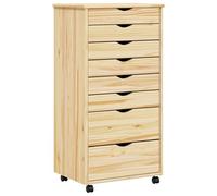 vidaXL Cabinet roulant avec tiroirs MOSS – Vernis transparent, Rectangulaire, Design moderne
