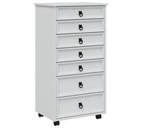 vidaXL Cabinet Roulant avec Tiroirs CORONA Blanc