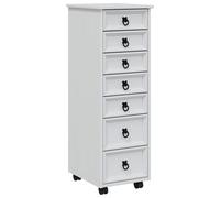 vidaXL Cabinet Roulant avec Tiroirs CORONA Blanc