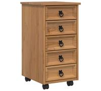 vidaXL Cabinet Roulant avec Tiroirs CORONA Brun Miel