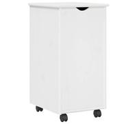 vidaXL Cabinet roulant Blanc 34 x 39 x 65,5 cm Bois de Pin Massif