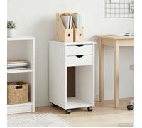 vidaXL Cabinet roulant Blanc 34 x 39 x 65,5 cm Pin massif 42028353