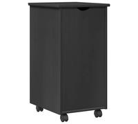 vidaXL Cabinet roulant Gris 34 x 39 x 65,5 cm Bois de Pin Massif