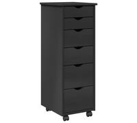 vidaXL Cabinet roulant Gris 34 x 39 x 93,5 cm Bois de Pin Massif