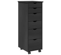 vidaXL Cabinet roulant Gris 34 x 39 x 93,5 cm Bois de Pin Massif