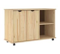 vidaXL Cabinet roulant Marron 100 x 39 x 65,5 cm Bois de Pin Massif