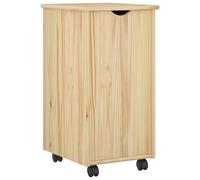vidaXL Cabinet Roulant Marron 34 x 39 x 65,5 cm Bois de Pin Massif, Meuble à roulettes, Minimaliste et Rectangle, Parfait pour Bureau à Domicile, organise Aussi Le Salon