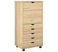vidaXL Cabinet roulant Marron 53 x 39 x 103 cm Bois de Pin Massif