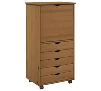vidaXL Cabinet roulant Marron miel 53 x 39 x 103 cm Bois de Pin Massif