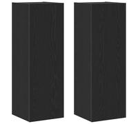 Meubles Tv Muraux Vidaxl 2 Pièces En Chêne Noir 30,5x30x90 Cm En Bois D'ingénierie