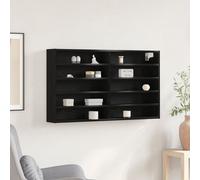Vidaxl Cabinet Vitrine Noir Chêne 100x15x58 Cm Bois D'ingénierie Noir
